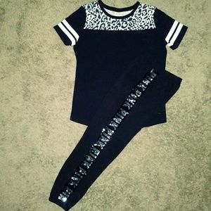 Bundle PINK bling sweats and tee